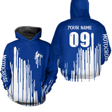 Load image into Gallery viewer, Adult&amp;Kid blue custom dirt bike jersey Motocross jersey upf30+ mens women Motocross Shirt| CTP06