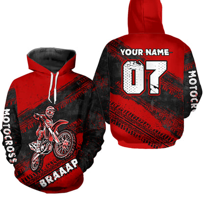 Custom Motocross Jersey Red Mens Women Upf30+ Dirt Bike Jersey Racing Shirt| CTP09