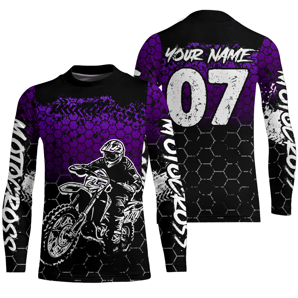 Purple Motocross Jersey Upf30+ Custom Dirt Bike Jersey Mens Women Off-Road Jersey Adult&Kid| CTP04