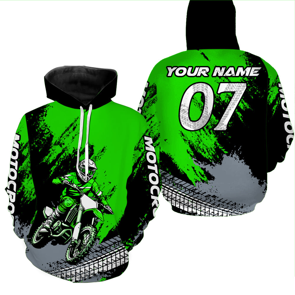 Custom Dirt Bike Jersey Green Motocross Jersey Upf30+ Mens Women Racing Shirt| CTP30