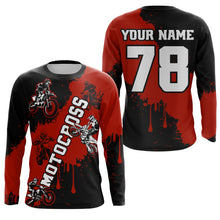Load image into Gallery viewer, Red custom dirt bike jersey adult&amp;kid Motocross jersey upf30+ mens women Motocross Shirt| CTP03