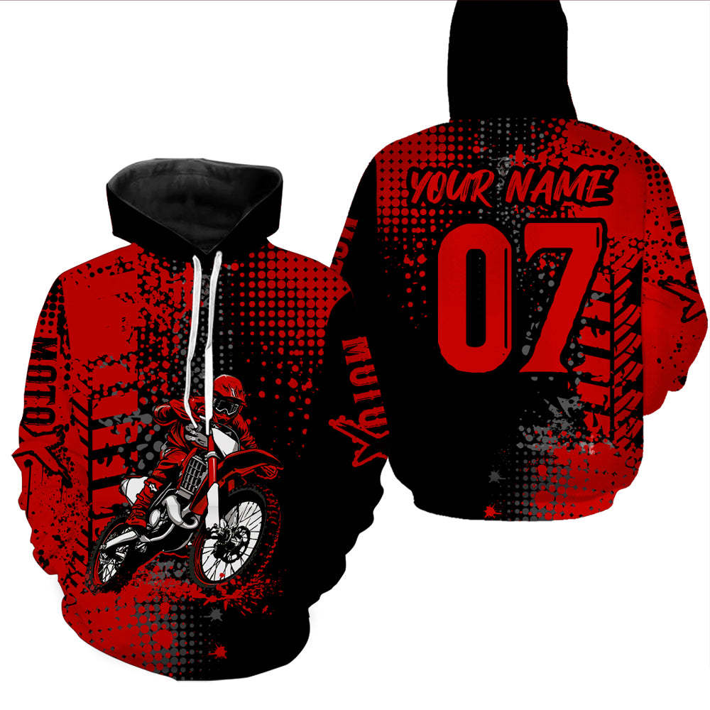 Adult&Kid Red Custom Dirt Bike Jersey Motocross Jersey Upf30+ Motocross Shirt| CTP73