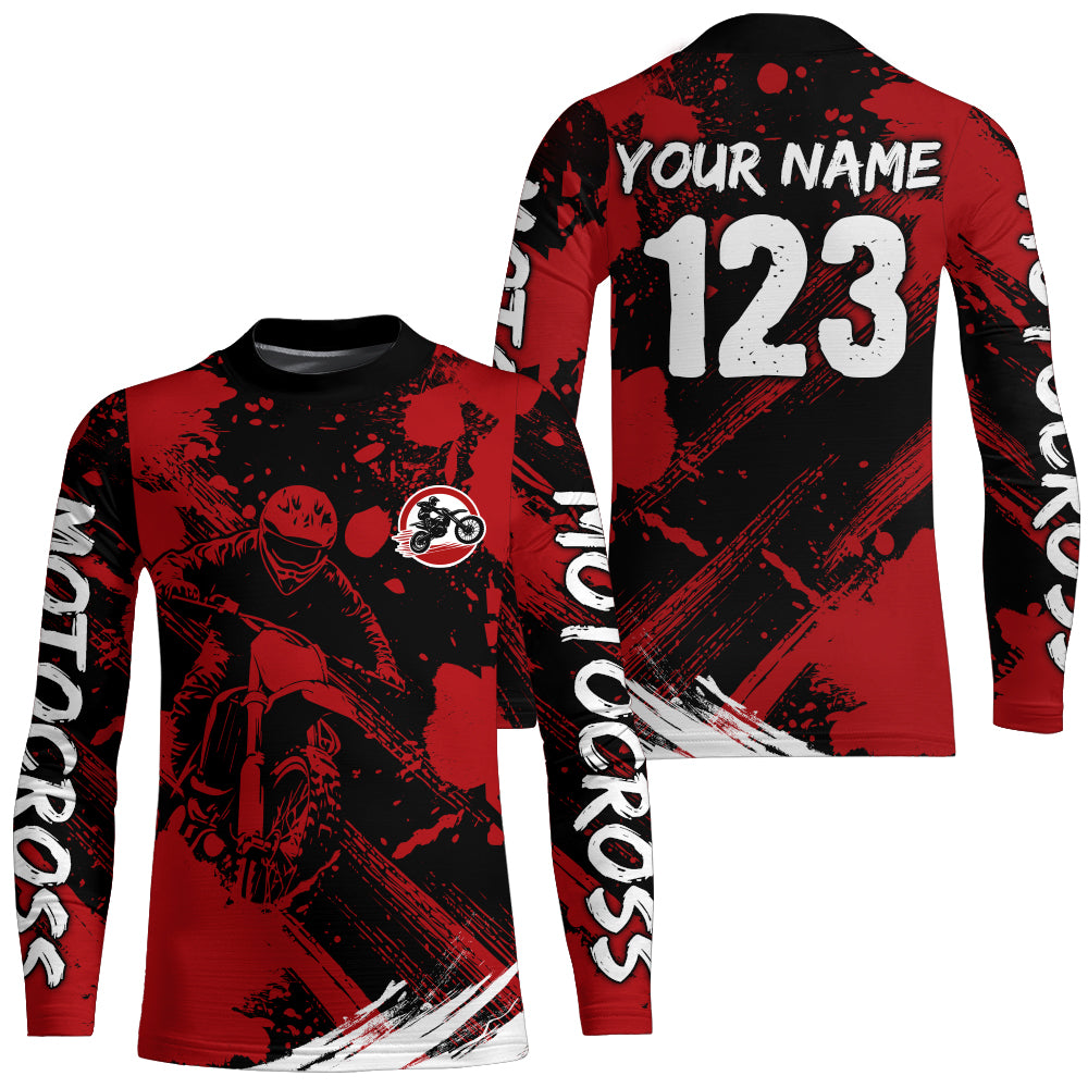 Adult&Kid Custom Motocross Jersey Upf30+ Mens Women Dirt Bike Shirt| CTP98