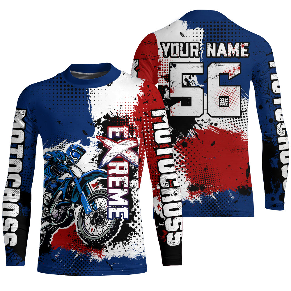 Custom US Flag Motocross Jersey for Men Women Upf30+ Dirt Bike Shirt Motorcycle Jersey| CTP68