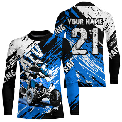 Blue Atv Motocross Jersey Custom Off-Road Quad Bike Shirt For Men Women Kid Youth Mx Dirt Bike NHN006