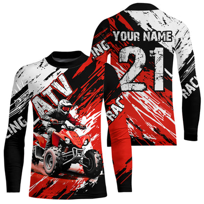 Red Atv Motocross Jersey Custom Off-Road Quad Bike Shirt For Men Women Kid Youth Mx Dirt Bike NHN006