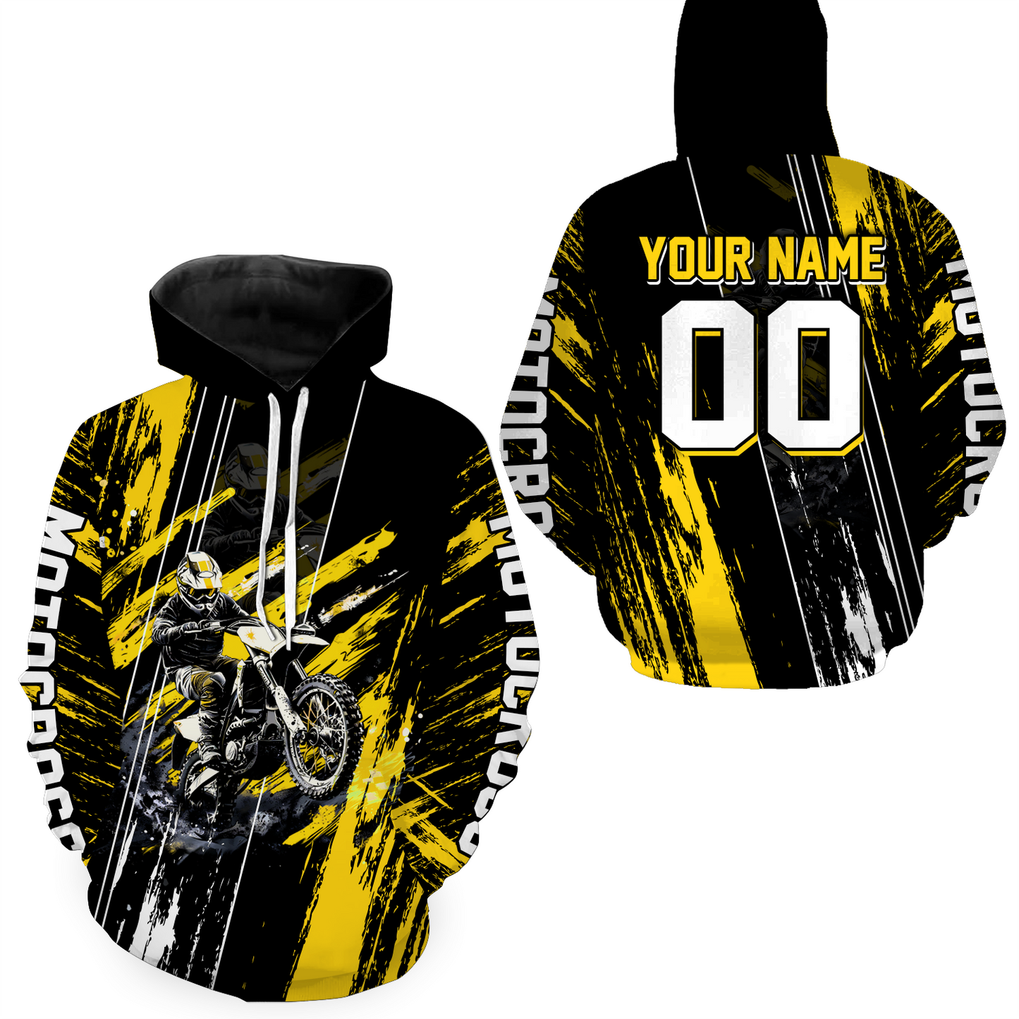 Adult&Kid Yellow Dirt Bike Jersey Motocross Jersey Upf30+ Custom Mens Women Off-Road Jersey| CTP05