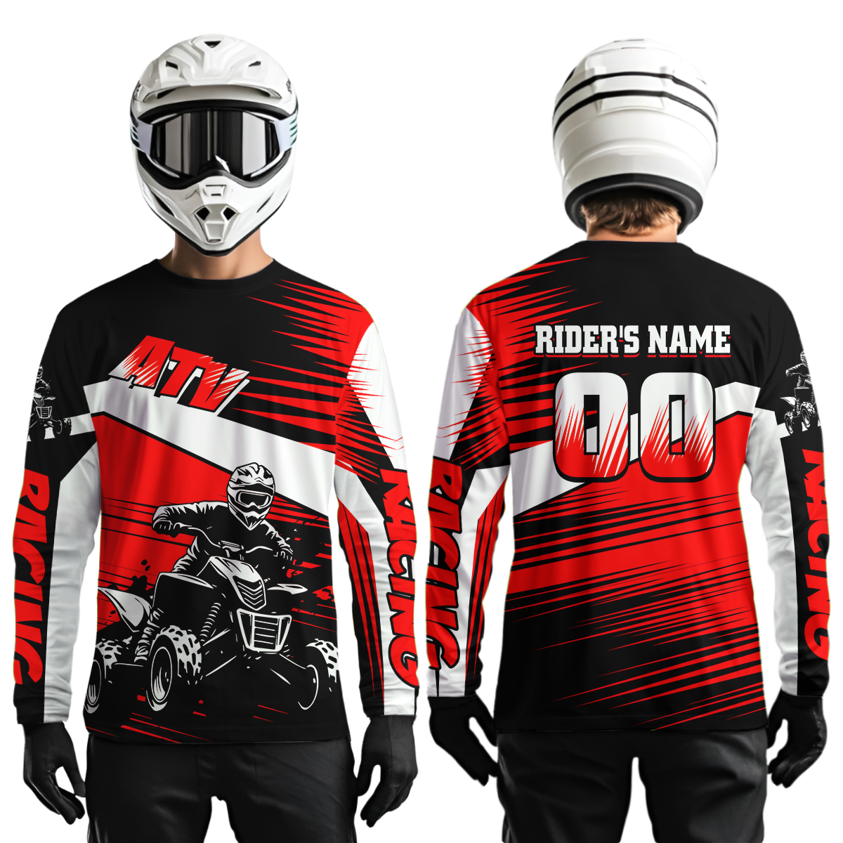 Custom Red ATV Motocross Jersey for Adult Kids Youth Quad Dirt Bike Racing Shirt For Men Women NHN001