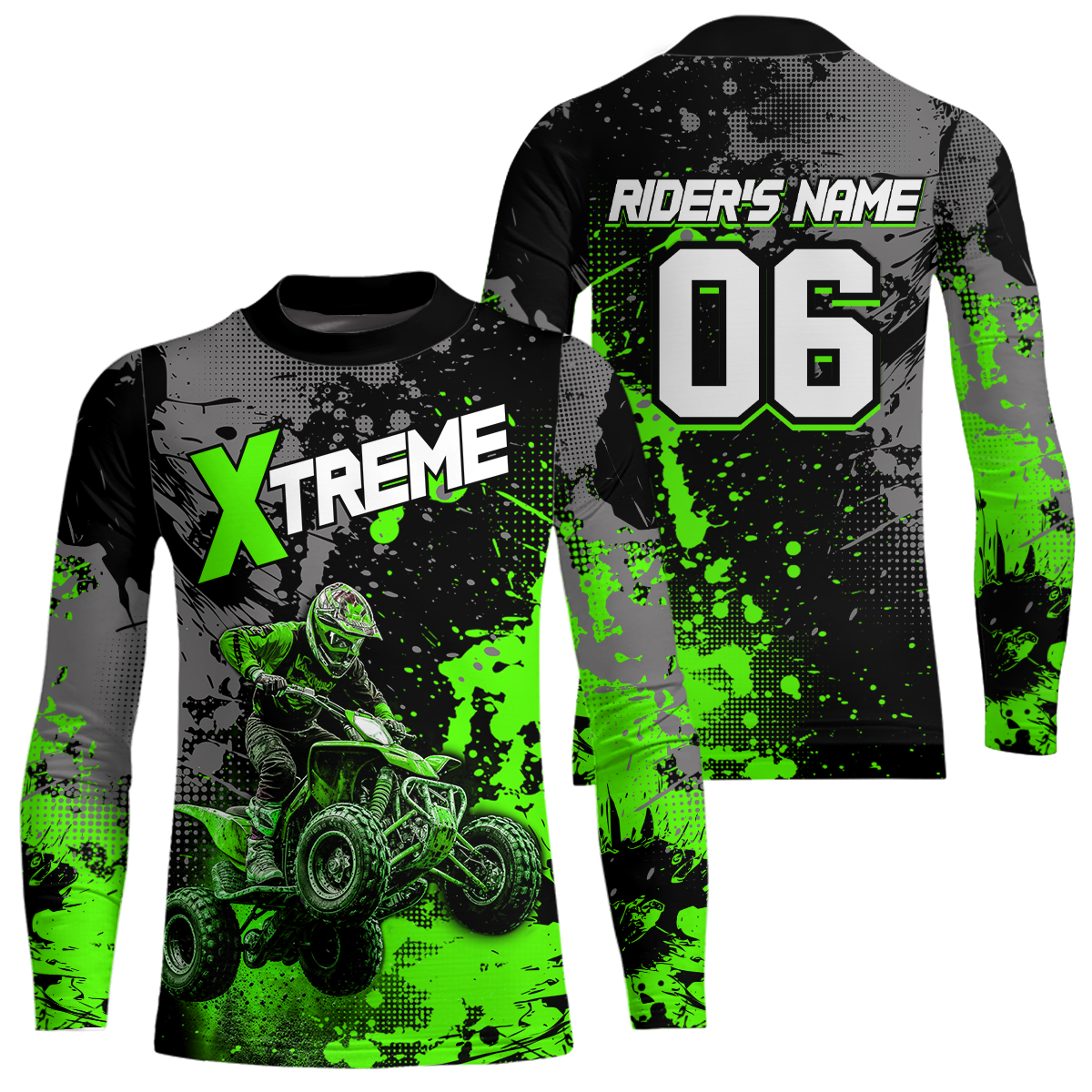 Custom Atv Motocross Shirt Green UPF30+ Extreme Quad Bike Off-Road Jersey Men Kid Mx Riding Shirts NHN010