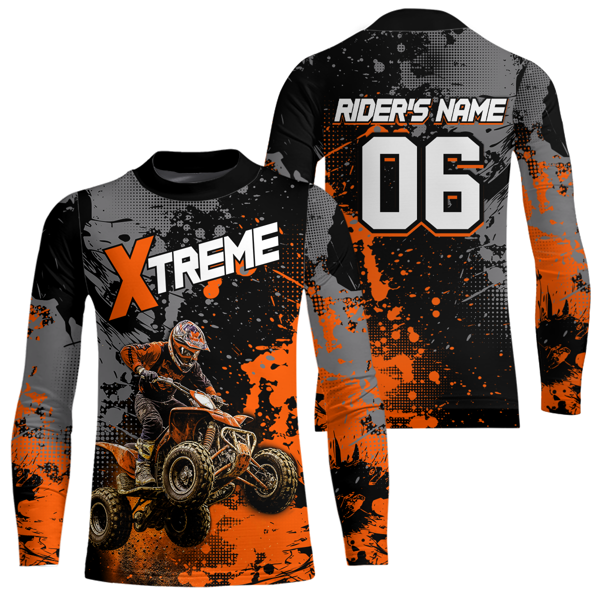 Custom Atv Motocross Shirt Orange UPF30+ Extreme Quad Bike Off-Road Jersey Men Kid Mx Riding Shirts NHN010