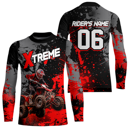 Custom Atv Motocross Shirt Red UPF30+ Extreme Quad Bike Off-Road Jersey Men Kid Mx Riding Shirts NHN010