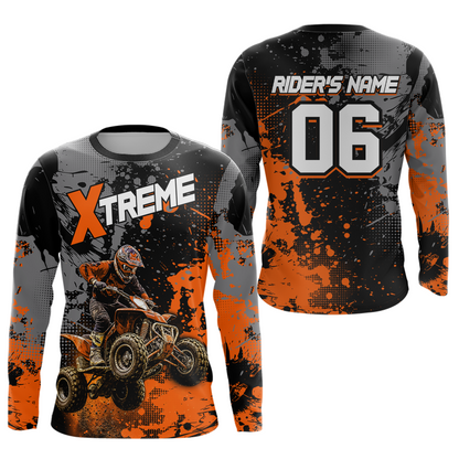 Custom Atv Motocross Shirt Orange UPF30+ Extreme Quad Bike Off-Road Jersey Men Kid Mx Riding Shirts NHN010