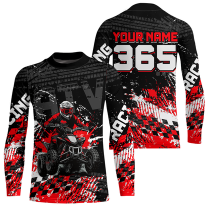 Custom Red ATV Motocross Jersey Upf30+ Quad Bike Shirt Extreme Racing Adult Youth Off-Road Quad Shirt NHN009