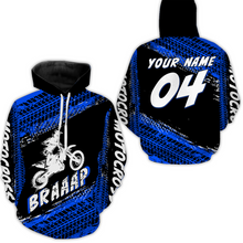 Load image into Gallery viewer, Custom Dirt Bike Jersey Blue Motocross Jersey Upf30+ Mens Women Racing Shirt| CTP27