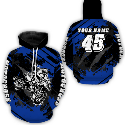 Custom Blue Motocross Jersey for Men Women Upf30+ Dirt Bike Shirt Motorcycle Jersey| CTP101