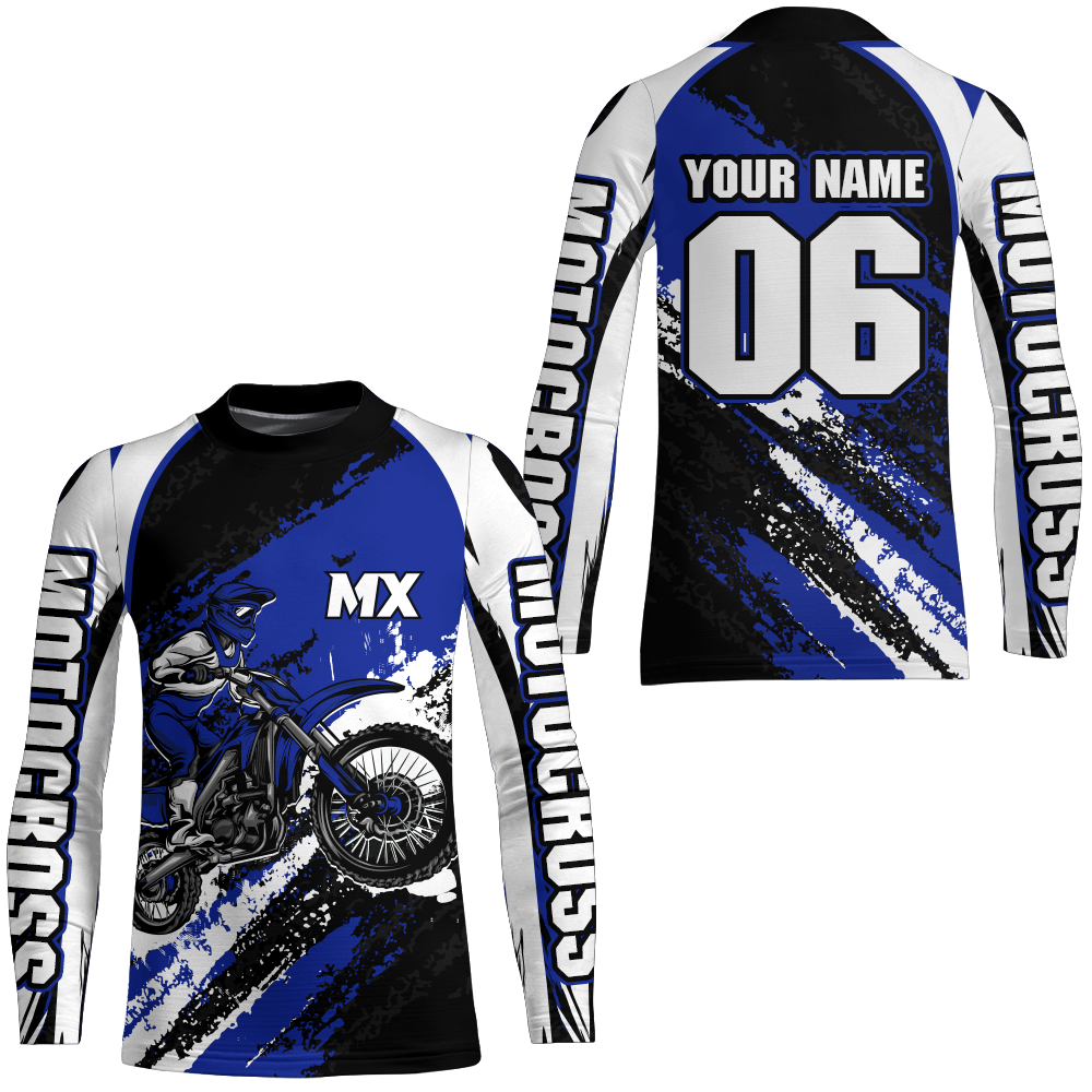 Custom Motocross Jersey Blue Dirt Bike Clothes Upf30+ Mens Women Motorcycle Jersey| CTP59