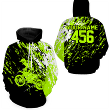 Load image into Gallery viewer, Custom Dirt Bike Hoodie Green Motocross Hoodie Mens Women Motocross Hooded Jersey| CTP20
