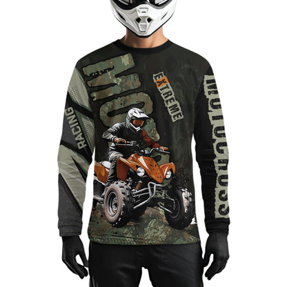 Camo Quad Bike Shirt For Adult&Kids Custom ATV Motocross Jersey Retro Off-Road Extreme Quad Shirts Vintage NHN005