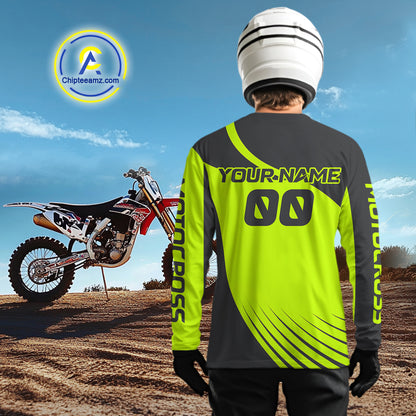Green Dinosaur Motocross Racing Jersey Custom Dirt Bike Jersey for Men Kid Women XM373