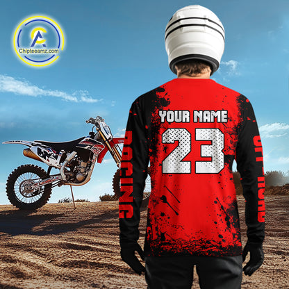 Red ATV Racing Jersey Custom ATV Riding Shirt for Kid Adult Quad Bike ATV Jersey MX114