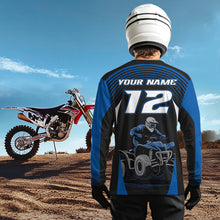 Load image into Gallery viewer, Custom ATV Racing Jersey Blue ATV Riding Shirt Quad ATV Jersey for Men Kid Women MX111