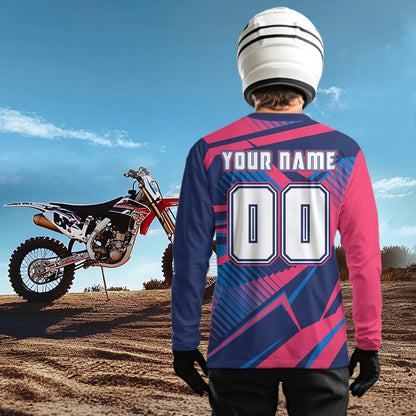 Blue&Pink ATV Racing Jersey ATV Riding Shirt for Kid Adult Youth Quad Bike ATV Jersey MX119