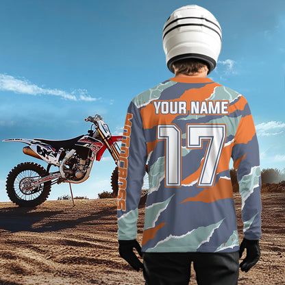 Camo Motocross Racing Jersey Dirt Bike Jersey Men Kid Women Off Road Shirt Long Sleeve XM386