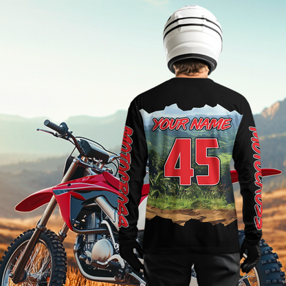 Black Motocross Jersey Custom Dirt Bike Shirts Men Kid Women Riding Moto Shirts XM336