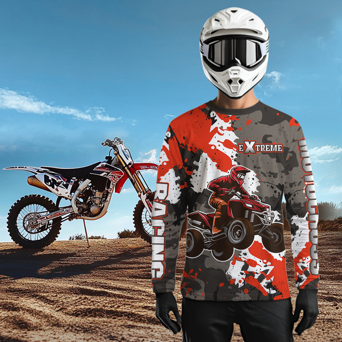 Camo ATV Racing Jersey Custom ATV Riding Shirt Quad Bike ATV Jersey for Kid Adult MX115