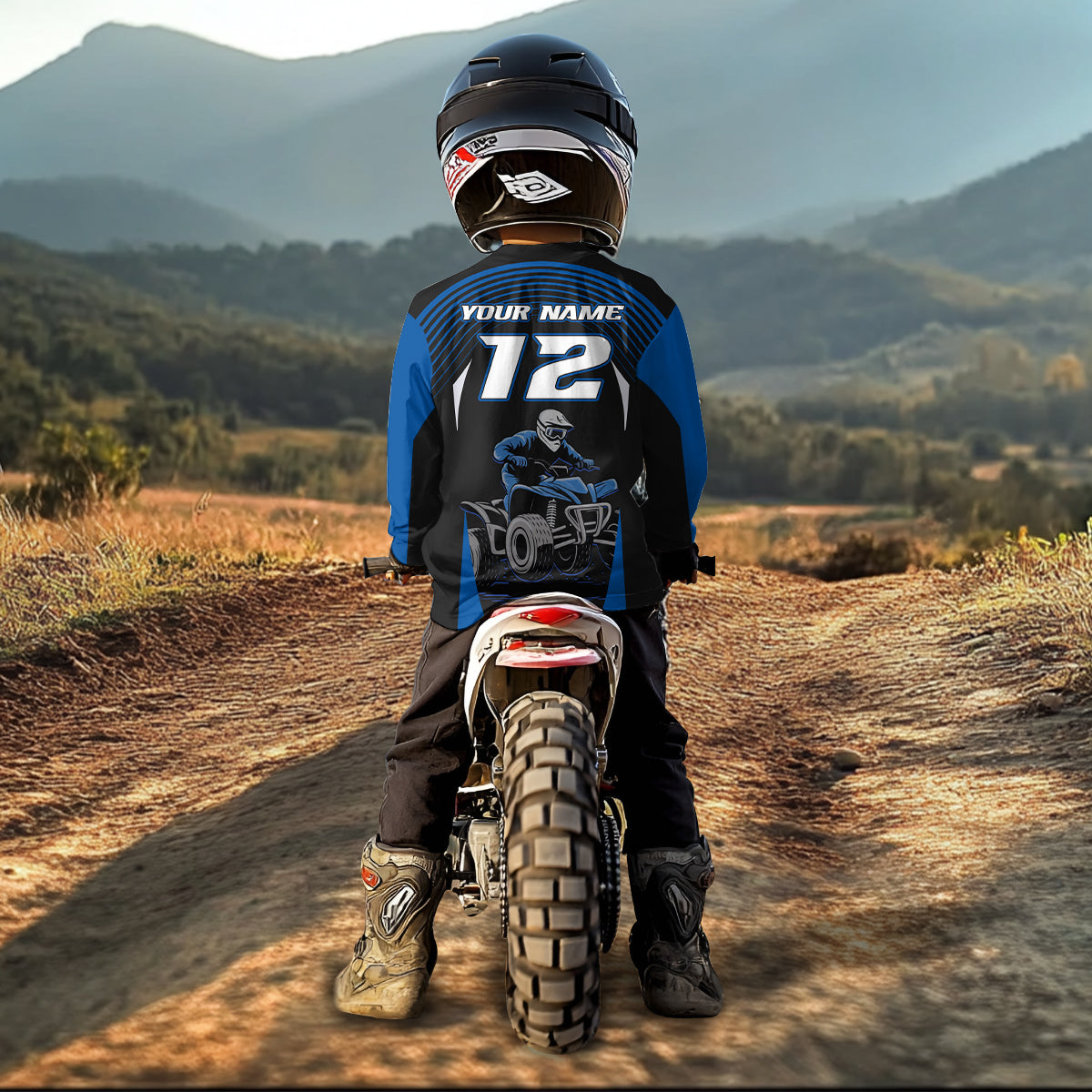 Custom ATV Racing Jersey Blue ATV Riding Shirt Quad ATV Jersey for Men Kid Women MX111