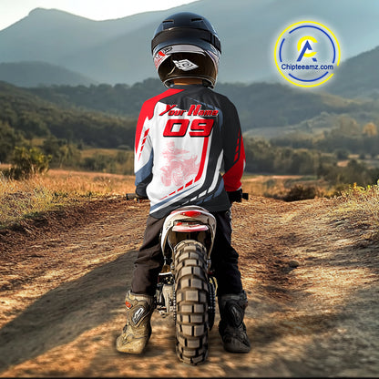 Red ATV Riding Jersey Custom Quad Bike Jersey for Men Kid Women ATV Racing Shirt MX106
