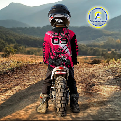 Pink ATV Riding Jersey Custom ATV Quad Bike Shirt for Men Kid Women ATV Shirt MX107
