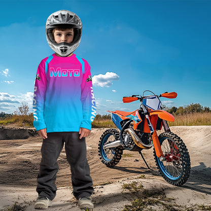 Pink Motocross Racing Jersey UPF30+ MX Racing Dirt Bike Jersey Kid Men Women DNT04