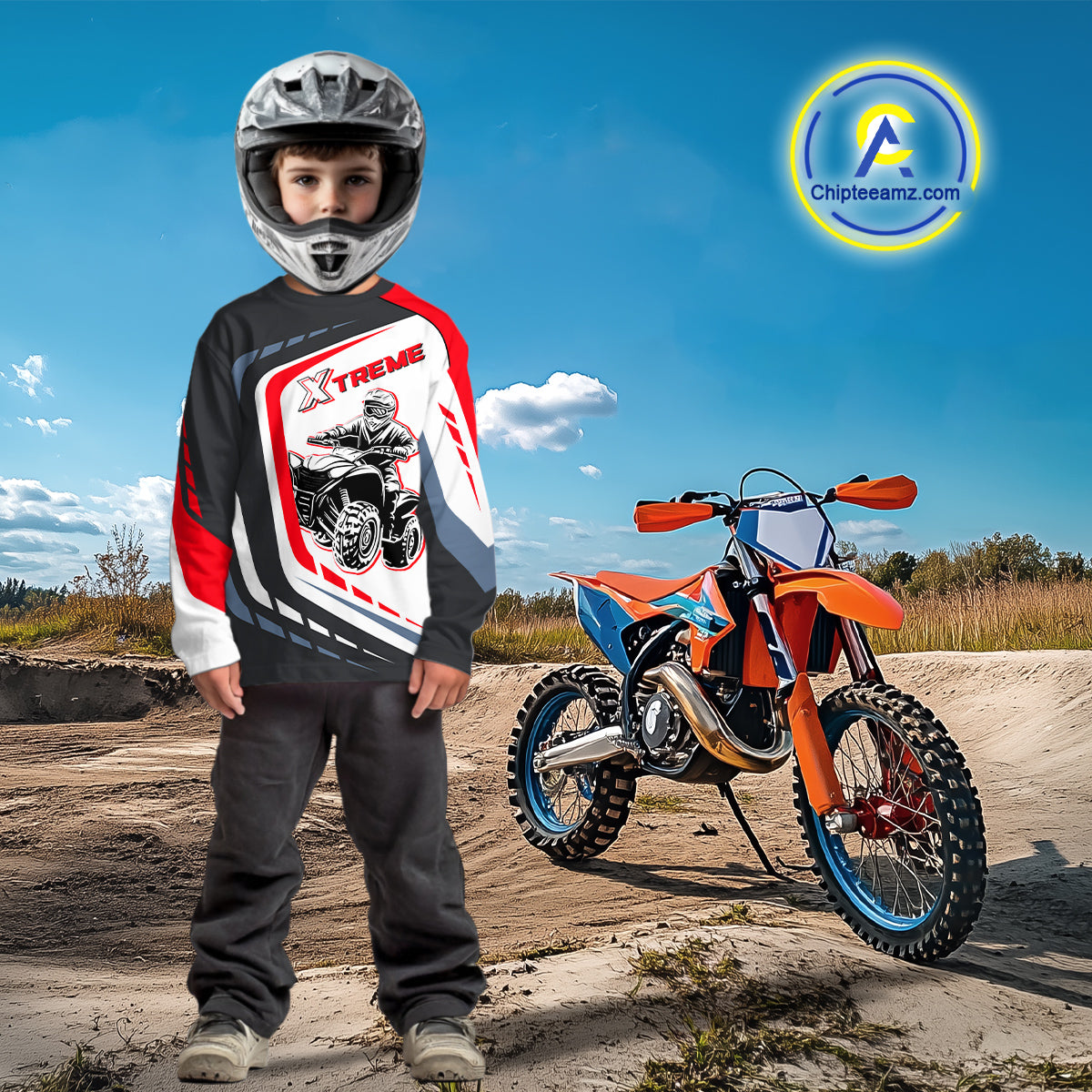 Red ATV Riding Jersey Custom Quad Bike Jersey for Men Kid Women ATV Racing Shirt MX106