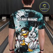Load image into Gallery viewer, Custom Watercolor Teal Duck Bowling Jersey for Men Bowling Team Shirts Polo &amp; 1/4 Zip HNT239
