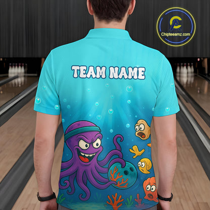 Custom Octopus Bowling Shirt for Team Bowling Jersey for Men Bowling Accessories QZT769