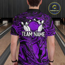 Load image into Gallery viewer, Custom Purple Bowling Men Bowling Shirt Polo &amp; Quarter-Zip Bowling Team Jerseys HNT81