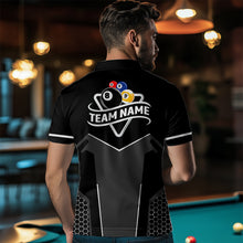 Load image into Gallery viewer, Personalized 8 Ball &amp; 9 Ball Pool Billiard Polo, 1/4 Zip For Men Custom Team Billiard Jersey |White TDM3547