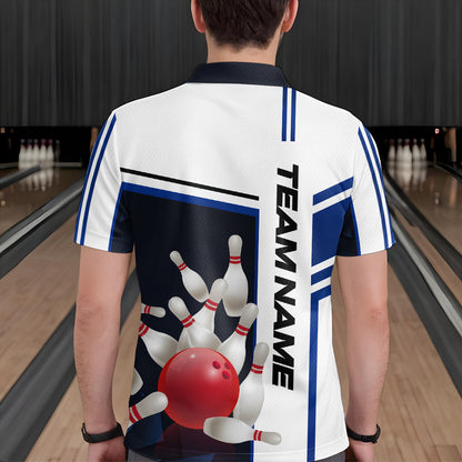 Bowling Jersey for Men Custom Bowling Team Shirts with Name Bowling League Polo & 1/4 Zip HNT30