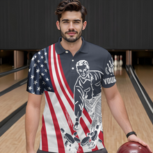 Load image into Gallery viewer, Grab Your Balls We're Going Bowling Shirt Custom Bowling Jersey For Men American Flag Bowling Shirt BDT35