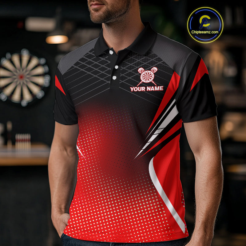 Flaming Dart Arrow In 180 Score Men's Darts Shirt - Custom Name For Dart Players NYN0421