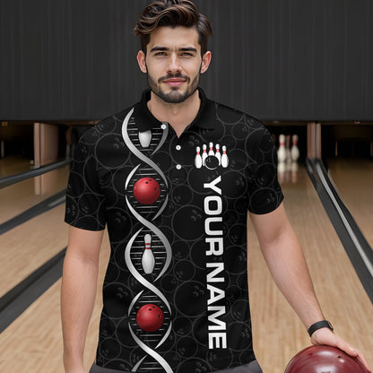 DNA Bowling Shirt Bowling Jersey Men Personalized Bowling League Polo & 1/4 Zip HNT34