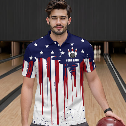 Patriotic Bowling Shirt for Men Women Custom Bowling Polo Shirt & Quarter-Zip Shirts MBL01