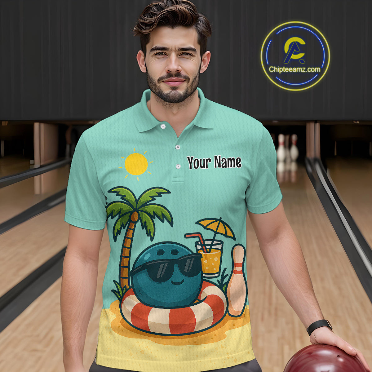 Summer Funny Bowling Jersey for Men and Women Custom Polo Bowling Shirt Bowling League Team Outfit QZT696