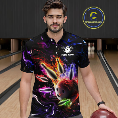 Custom Colorful Bowling Team Shirt for Men Bowling League Jersey Bowlers Gift QZT728