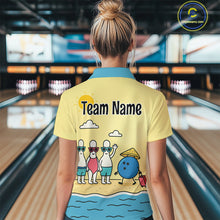 Load image into Gallery viewer, Summer Bowling Shirt Custom Polo Bowling Jersey Funny Bowling Pins and Ball QZT695