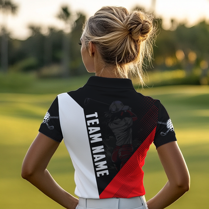 Custom Red Golf Polo Shirts for Men and Women's Matching Golf Shirts for Golfer MMG57