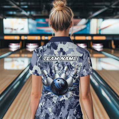 Custom Bowling League Shirts For Women with Name, Personalized Bowling Team Jerseys HNT41