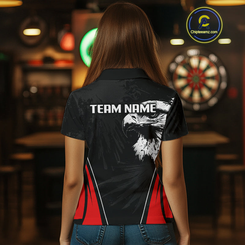 Custom Women's Darts Jersey Grunge Eagle And Dartboard Design For Darts Team NYN0272