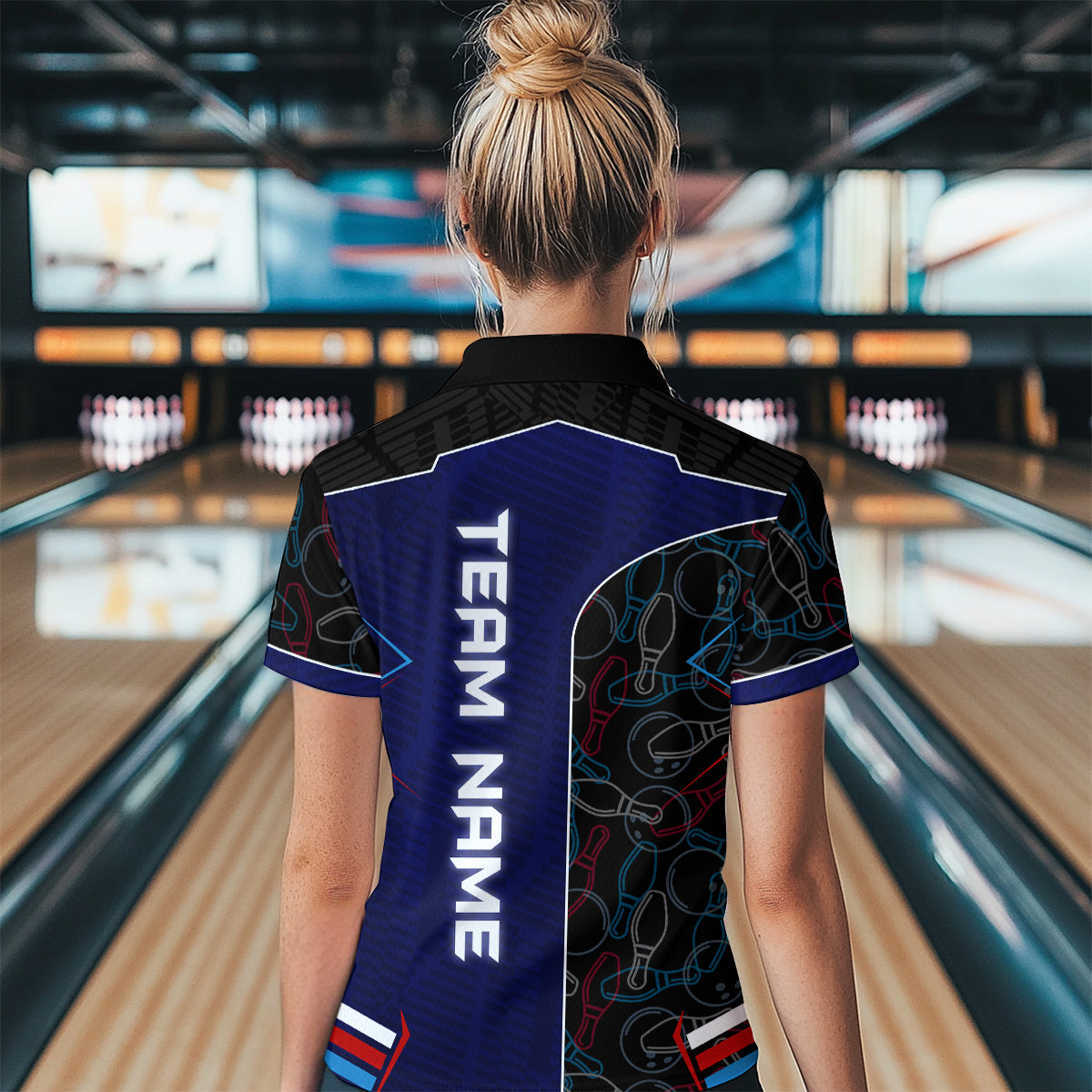 Bowling Jersey for Women Personalized Bowling Gifts for Women Bowling Team Shirts with Name Polo & 1/4 Zip HNT29